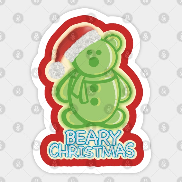 Gummy Bear - Merry Beary Christmas Sticker by Creasorz